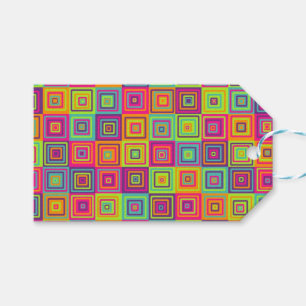 Colourful Geometric Squares Gift Tags