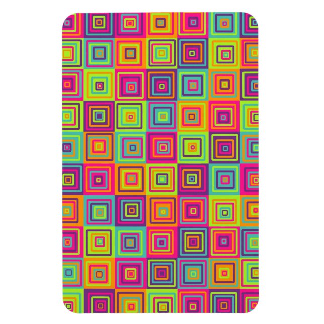 Colourful Geometric Squares Magnet (Vertical)