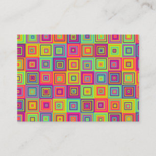 Colourful Geometric Squares Pattern Place Card
