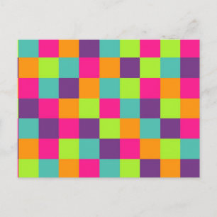 Colourful Geometric Squares Postcard