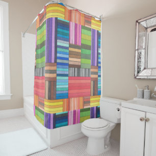 Colourful Geometric Striped Pattern in Rainbow