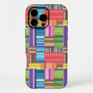 Colourful Geometric Striped Pattern in Rainbow iPhone 16 Pro Max Case