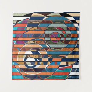 Colourful Geometric Stripes, Abstract Tapestry
