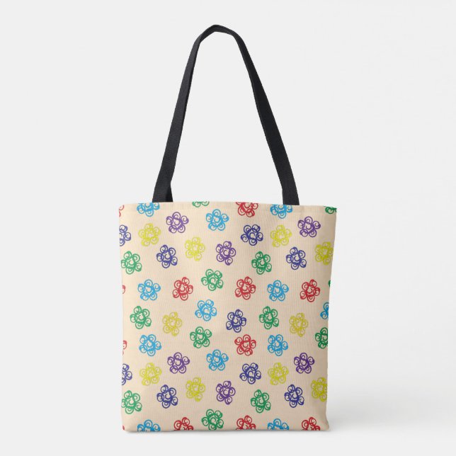 Colourful geometric swirly circles tote bag (Back)