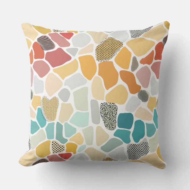 Colourful geometric throw pillow (Front)
