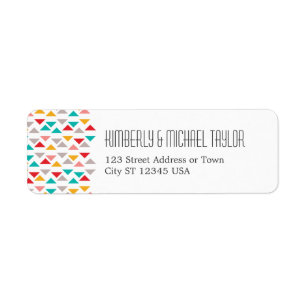 Colourful Geometric Triangle Hearts Wedding