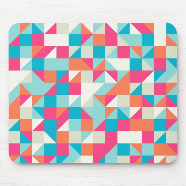 Colourful Geometric Triangle Pattern Mouse Pad (Front)