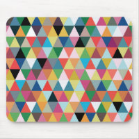 Colourful Geometric Triangle Patterned Mousepad