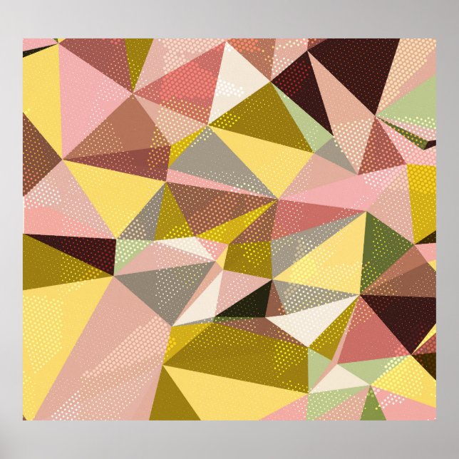 Colourful Geometric Triangles Abstract Texture. Poster (Front)