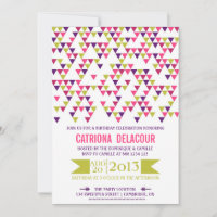 Colourful Geometric Triangles Birthday Invitation
