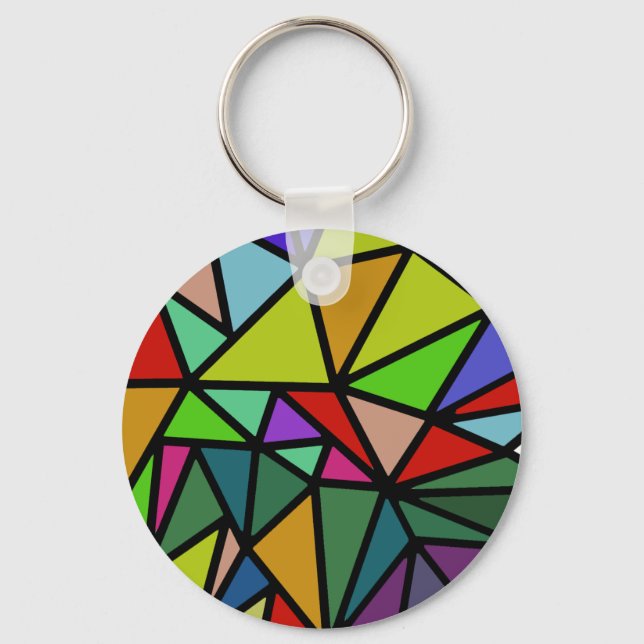 colourful geometric triangles keychain (Front)