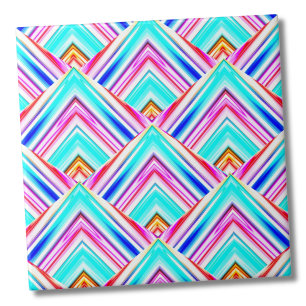 Colourful Geometric Triangles Pattern Tile