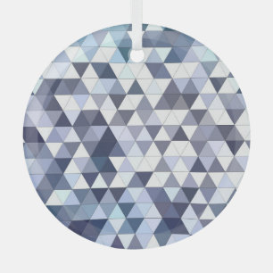 Colourful geometric triangular mosaic: abstract ba glass ornament