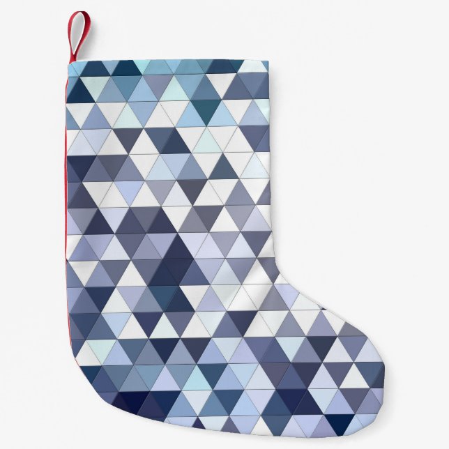 Colourful geometric triangular mosaic: abstract ba small christmas stocking (Front)