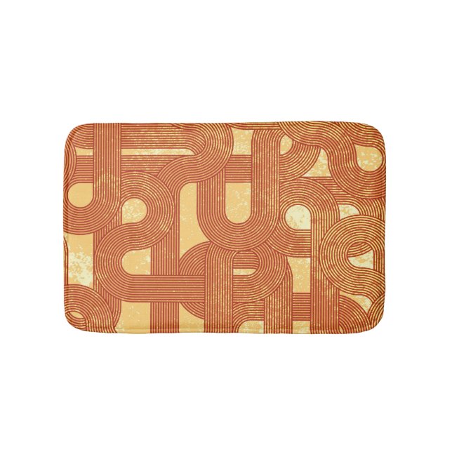 Colourful Geometric Vintage Abstract. Bath Mat (Front)