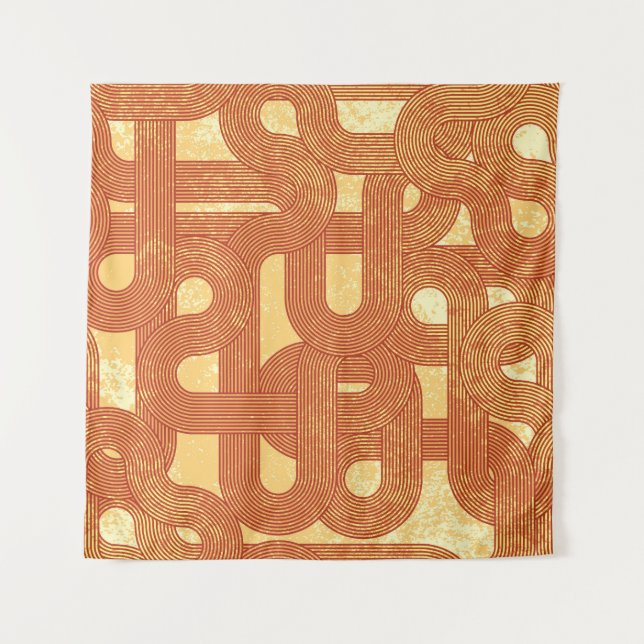 Colourful Geometric Vintage Abstract. Tapestry (Front)