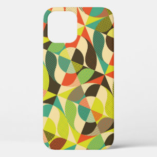 Colourful Geometric Vintage Design Illustration iPhone 12 Case