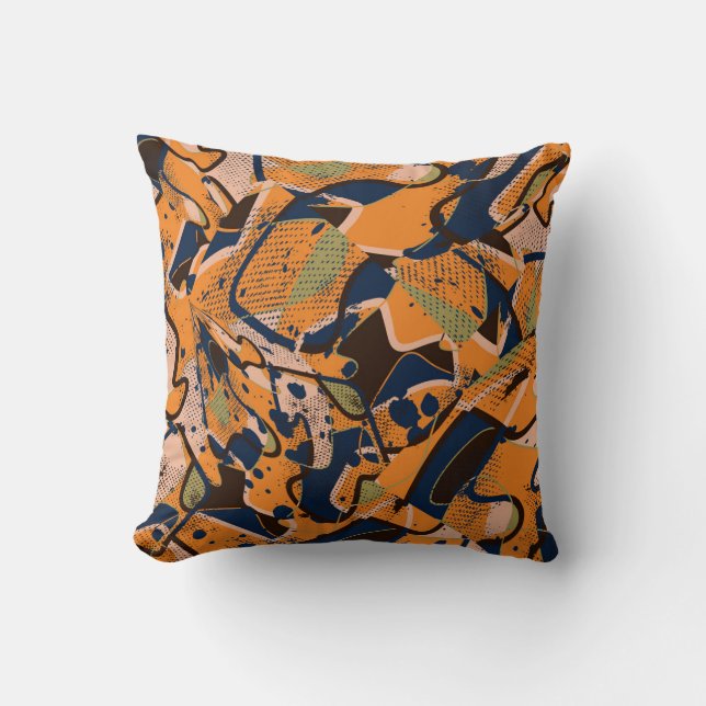 Colourful geometric vintage seamless backdrop. throw pillow (Front)