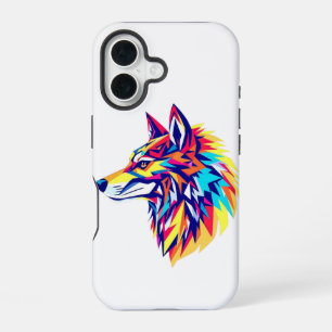 Colourful Geometric Wolf iPhone / iPad case