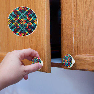 Colourful Geometry Ceramic Knob