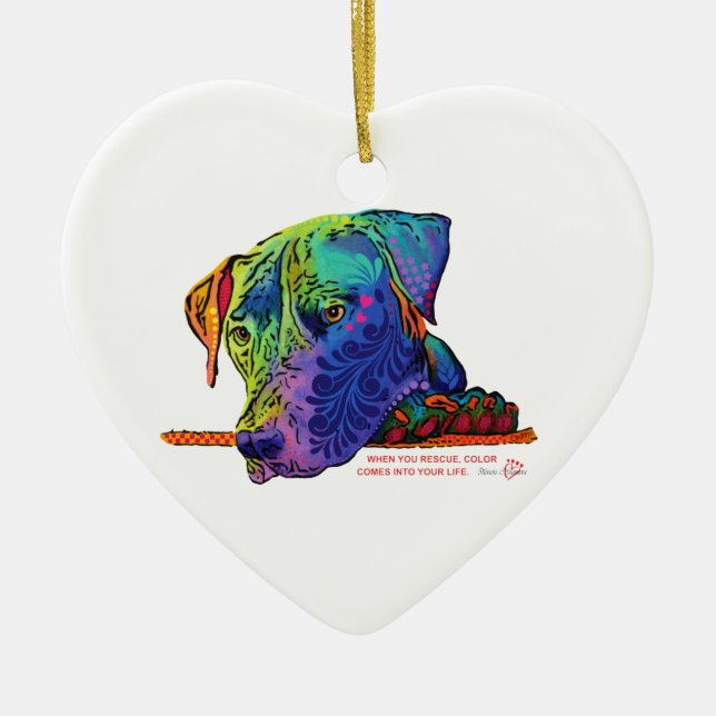 Colourful George Ornamet Ceramic Ornament (Front)
