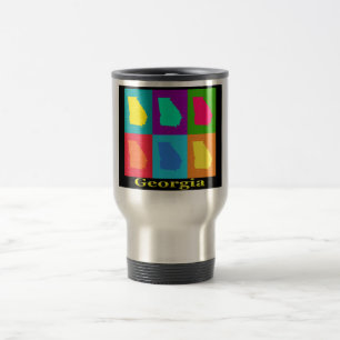 Colourful Georgia State Pop Art Map Travel Mug