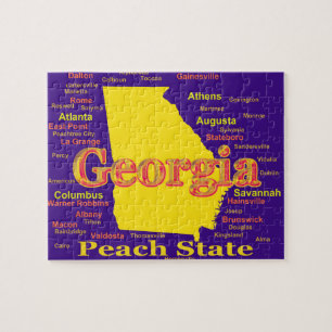 Colourful Georgia State Pride Map Silhouette Jigsaw Puzzle