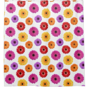 Colourful Gerber Daisies Bold Floral Shower Curtai