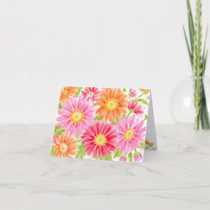 Colourful Gerbera Blank Any Occassion Folded Card