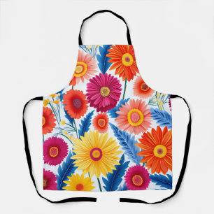 Colourful Gerbera Daisies Floral Apron