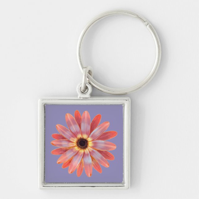 Colourful Gerbera Daisy Keychain (Front)