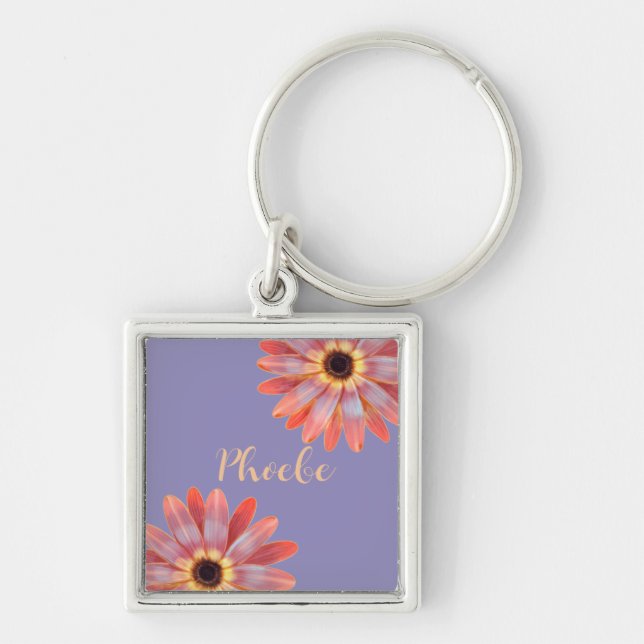 Colourful Gerbera Daisy Keychain (Front)