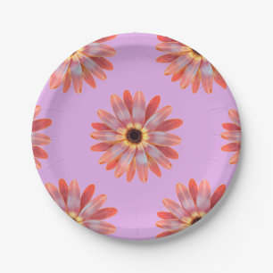 Colourful Gerbera Daisy Paper Plate