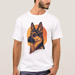 Colourful German Shepherd Dog Lover  T-Shirt