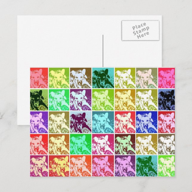 Colourful German Shepherd Dog Pop Art Horizontal Postcard (Front/Back)