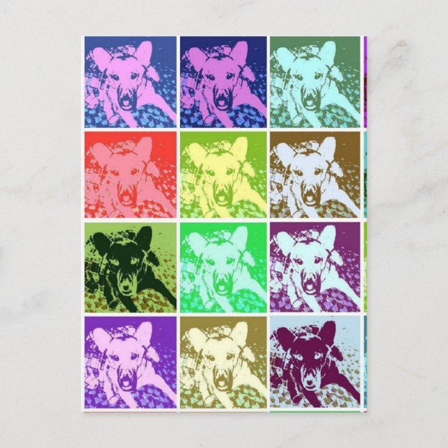 Colourful German Shepherd Dog Pop Art Postcard (Front)