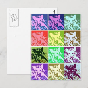 Colourful German Shepherd Dog Pop Art Vertical Postcard