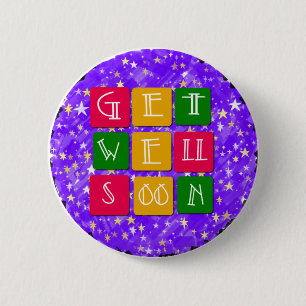 Colourful Get Well Soon 2 Inch Round Button