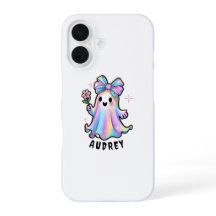 Colourful Ghost Design with Bow and Flower