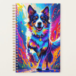 Colourful giant happy playful funny dog, splash planner