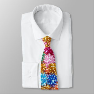 Colourful gift bow party present blue gold red  tie