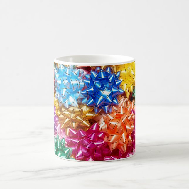 Colourful gift bow party present bow festive cute coffee mug (Center)