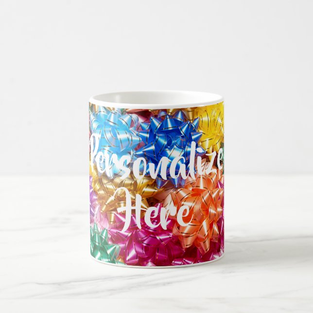 Colourful gift bows party present bow coffee mug (Center)