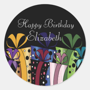 Colourful Gift Presents   Customize  Classic Round Sticker