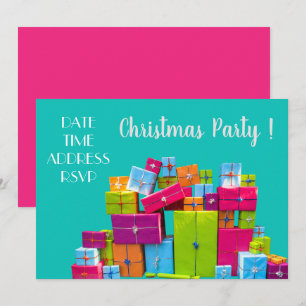 Colourful gifts modern Christmas party Invitation