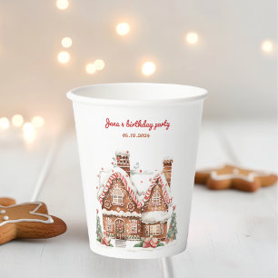 Colourful Gingerbread House Birthday Party  Paper Cups