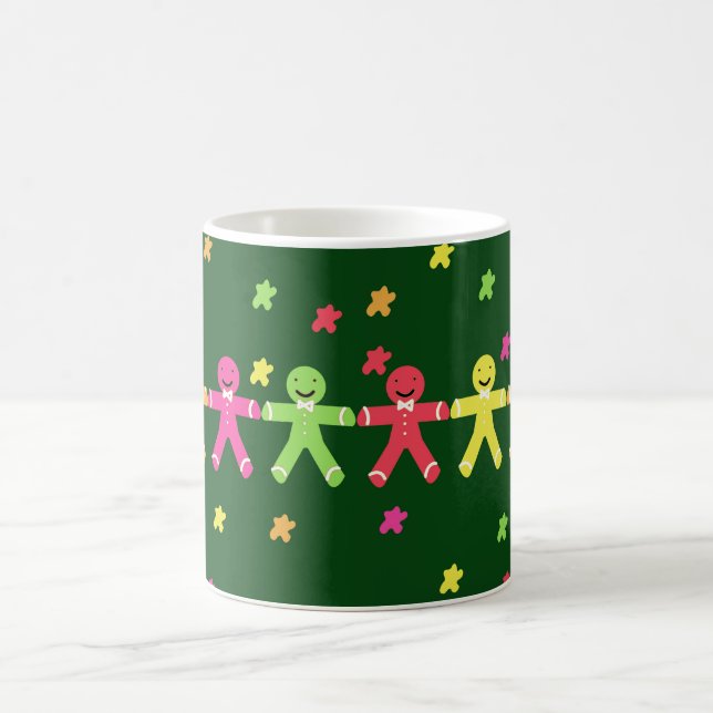 Colourful gingerbread men pattern coffee mug (Center)