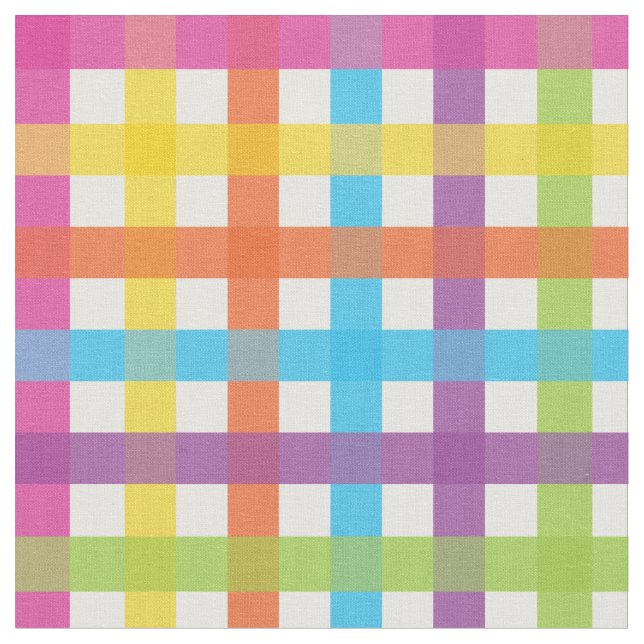 Colourful Gingham Fabric (Close Up)