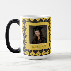 Colourful Gingham Pattern Husband  Graduation Gift Magic Mug