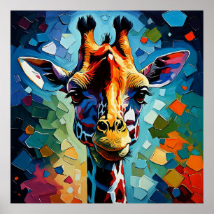 Colourful Giraffe 302 Poster
